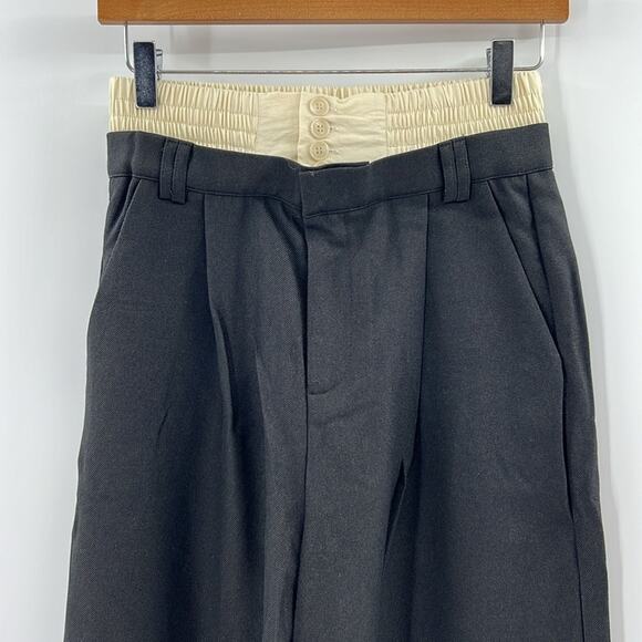 Moon River Layered Waistband Pants - Cream/Black - Medium - New with tags - Picture 2 of 8